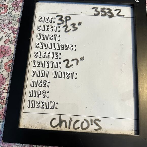 Chico’s Top Size 3P Petite Gold Metallic Crinkle Layered Ruffle Long Sleeve NEW - Picture 7 of 7